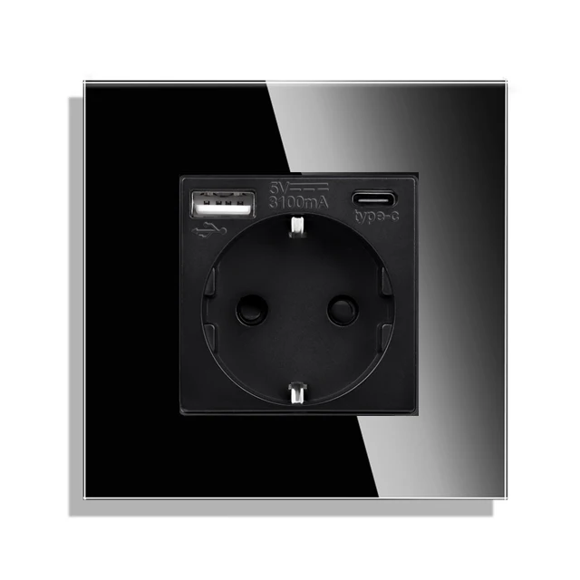 

Розетка Bingoelec сенсорная тройная черная