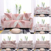 pink gold geometric elastic sofa cover for living room marble triangle couch covers sectional corner l shape armchair slipcover