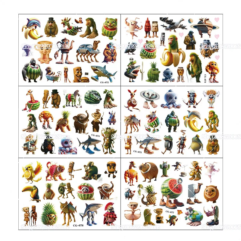 

Набор временных наклеек MINISO Brainrot