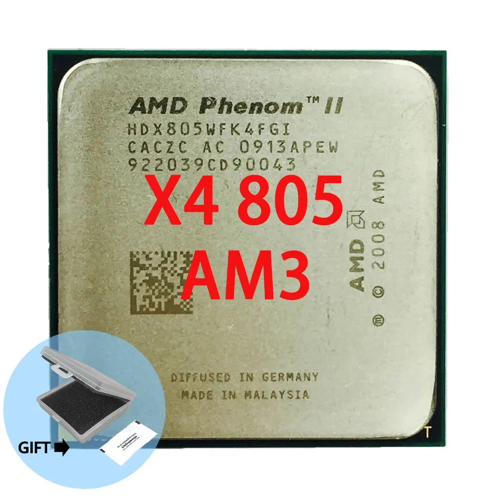 

Четырехъядерный процессор AMD Phenom II X4 805 2,5 ГГц HDX805WFK4FGI разъем AM3