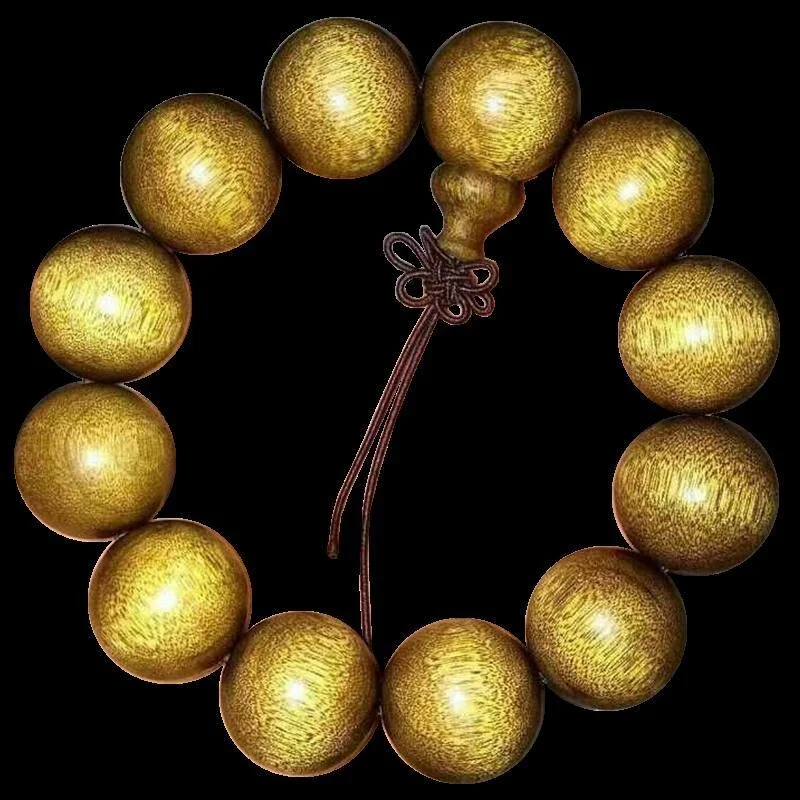 

108 natural gold-rimmed nanmu bracelet meditation bead bracelet wooden bead necklace gloomy wooden bracelet beads