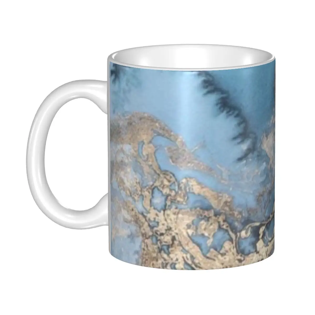 

Blue And Gold Marble Texture Coffee Mugs DIY Customized Geometric Abstract Pattern Ceramic Milk Tea Mug Cup
