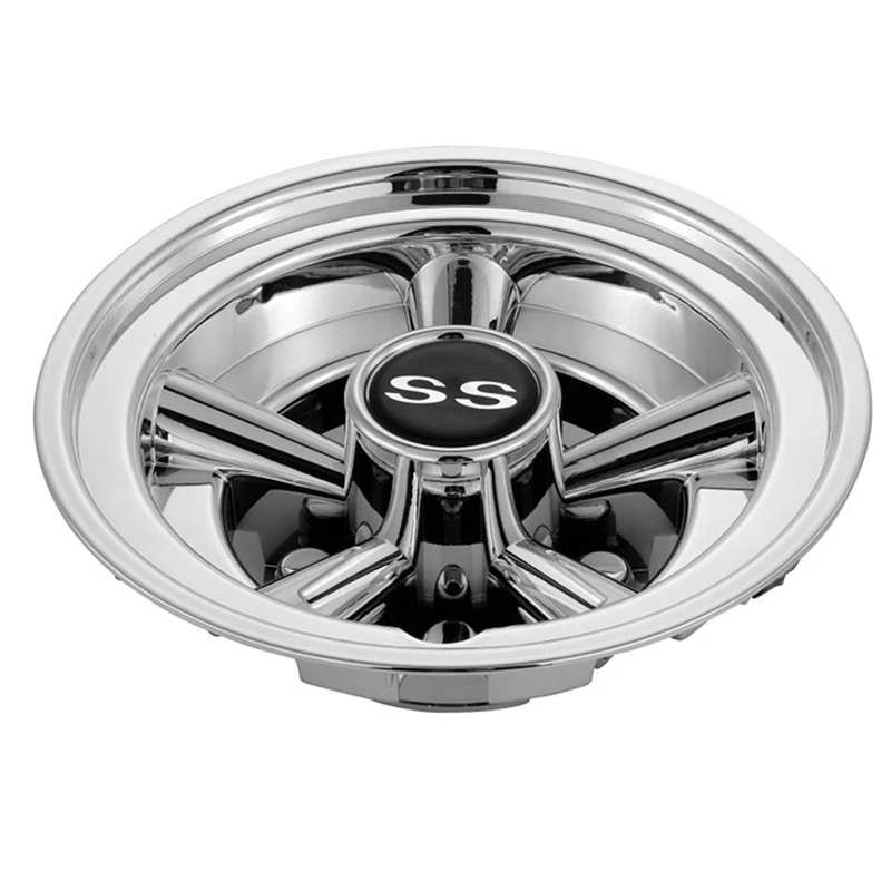 

4Pcs Golf Cart Ss Hub Cover Parts Kit For Ezgo Club Car Yamaha Hub Caps 8-Inch Chrome Silver Plated Hubcaps
