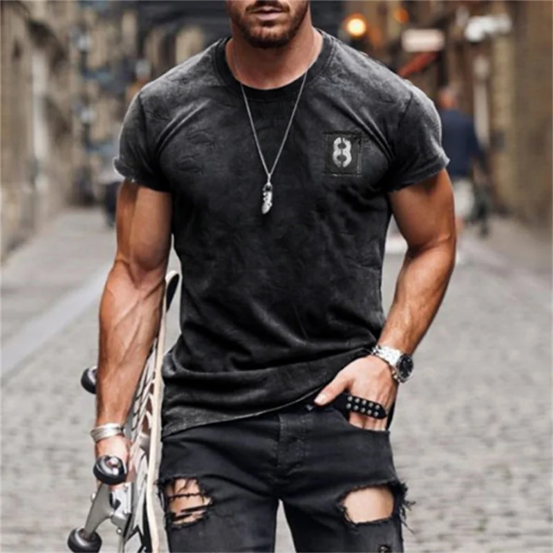 

Summer Retro Style 3d Printed Men's T-shirt Fashion Harajuku Cozy Men's Short Sleeve Plus Size Crew Neck Breathable Streetwear