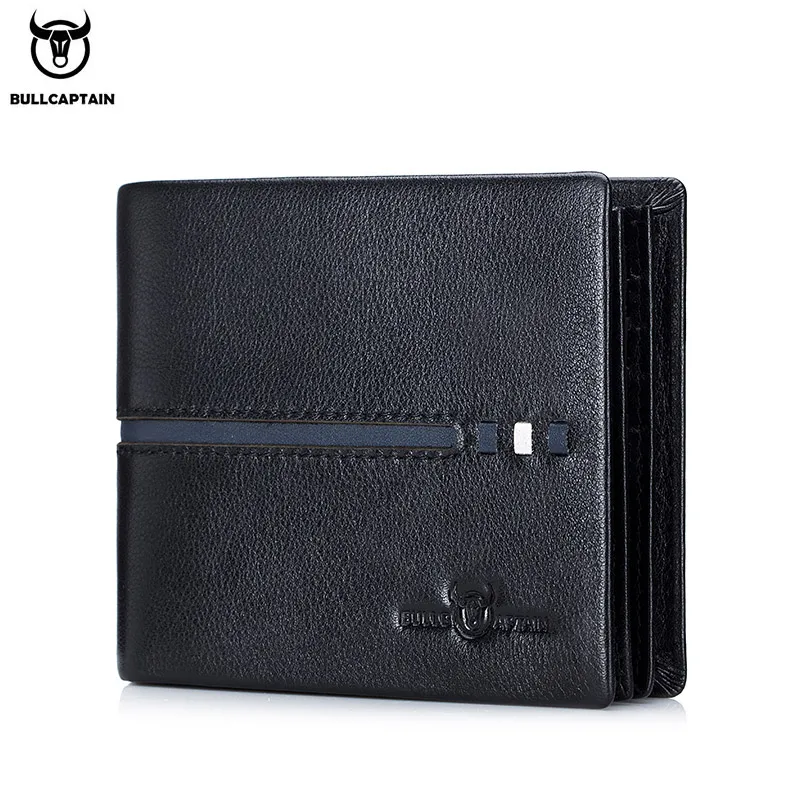 

BULLCAPTAIN Genuine Leather Wallet Male Brand Designer Business Wallet Multi-function Storage purse Rfid Card Package wallet men