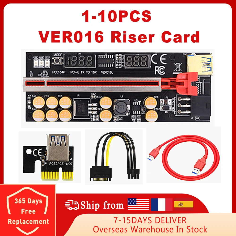 

6/10 шт., Райзер-карта USB 3,0, PCI-E