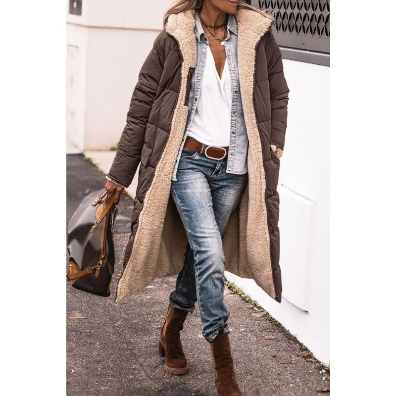 Рисунок 2 - Женские свободные однотонные плюшевые Длинные парки