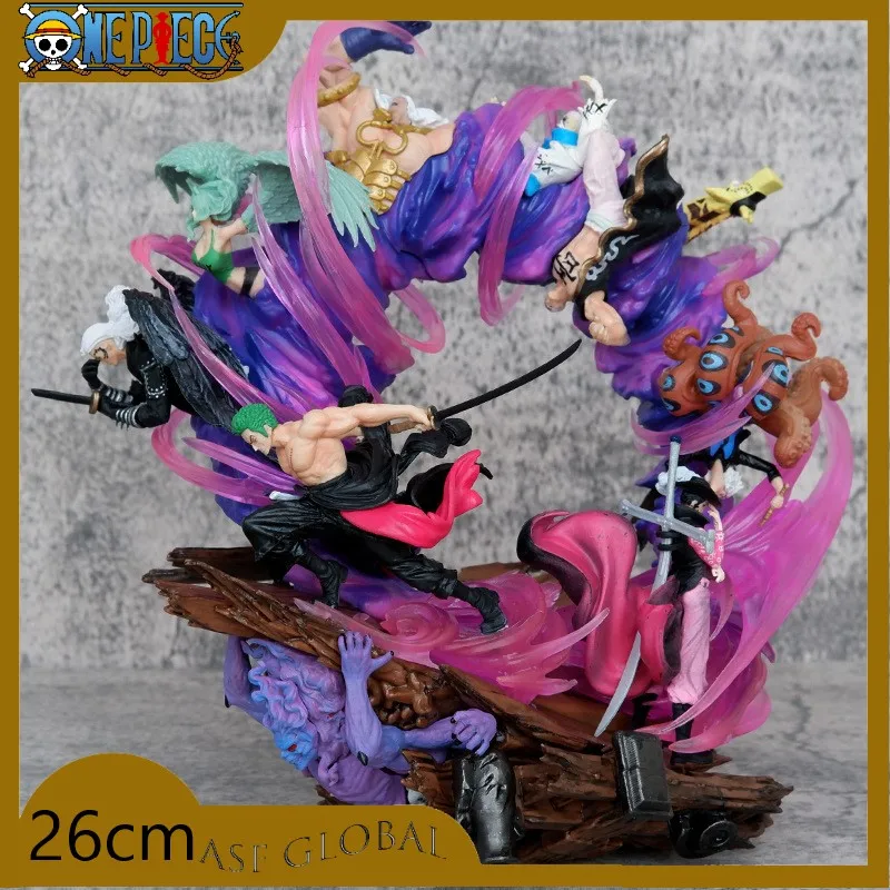 

Аниме фигурки ророноа Зоро, цельные фигурки 24 см, экшн-фигурки на трон, призрак, остров, модель статуи PVCModel, коллекционная кукла, Детские Подарочные игрушки