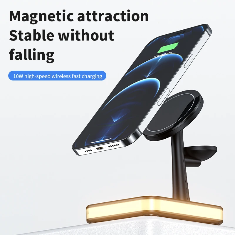 Magnetic Wireless Charger Stand Dock For iPhone 13 Pro Max Mini Apple Watch Series 7 Airpods PD QC3.0 USB Fast Charging Station