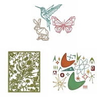 bird rabbit butterfly flowers background irregular figure metal cutting die handicraft stencil card photo album making new 2022
