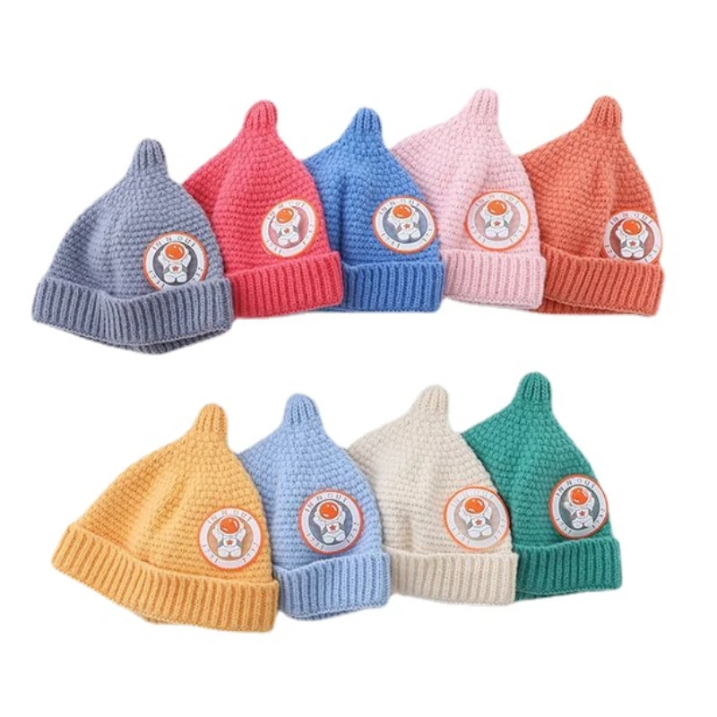 

Детская шапка, зимняя и Осенняя шапка для новорожденных, шапка-пустышка, детская вязаная шапка, пуловер, шапка, новая шерстяная шапка, шапка-...