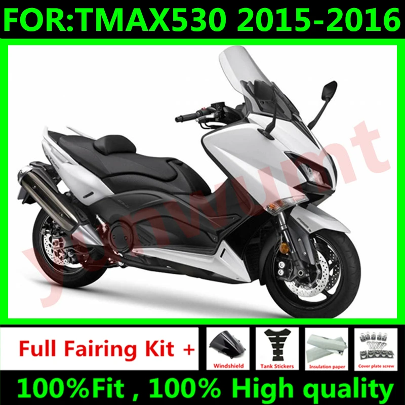 

NEW ABS Motorcycle Injection fairings kit fit For TMAX530 TMAX T-MAX 530 2015 2016 bodywork full Fairing kits set white black