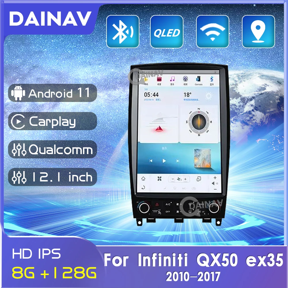 

128GB 2din Android Car Radio For infiniti QX50 EX25 EX30 EX35 EX37 Car Stereo Tesla Screen Multimedia Player Head Unit CARPLAY