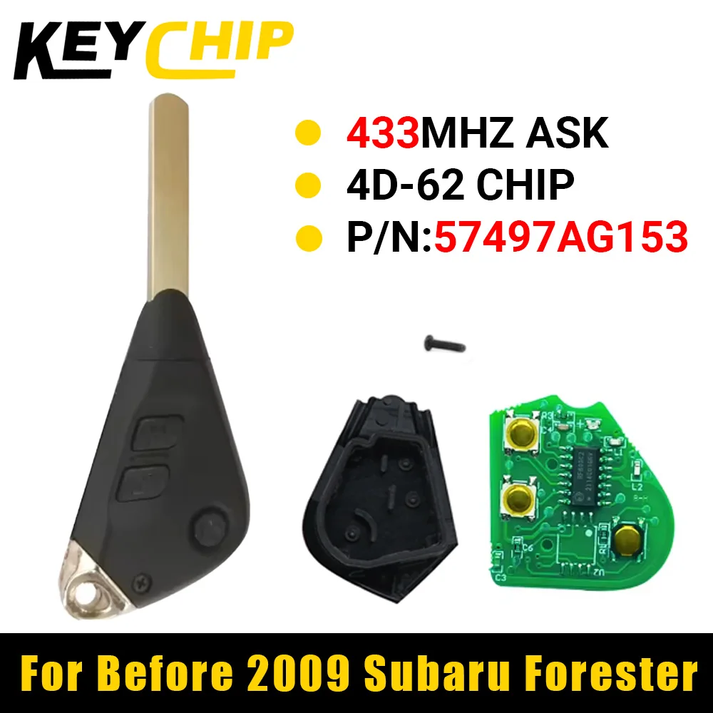 

KC для Subaru Forester Impreza Liberty Outback Tribeca 2004 2005 2006 2007 2008 2009 433 МГц 4D-62 удаленный автомобильный брелок 57497AG153
