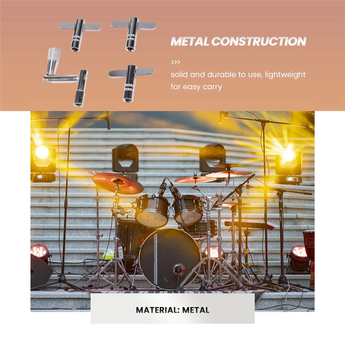 Ключи для барабана 4-пакетный ключ настройки с ключом непрерывной скоростью