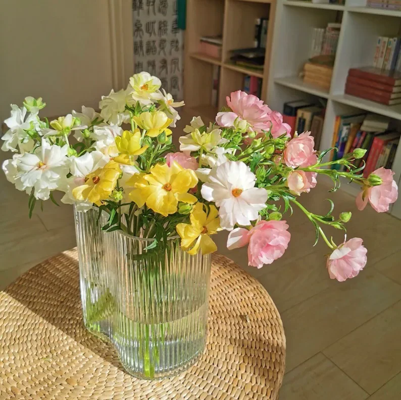 

Ribbed Art Deco Vase Nordic Decoration Home