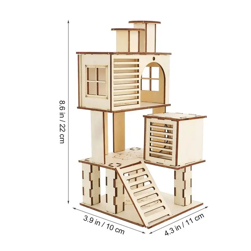 Деревянная игровая площадка для домашних животных 1 шт. лестница хомяка | Дом и