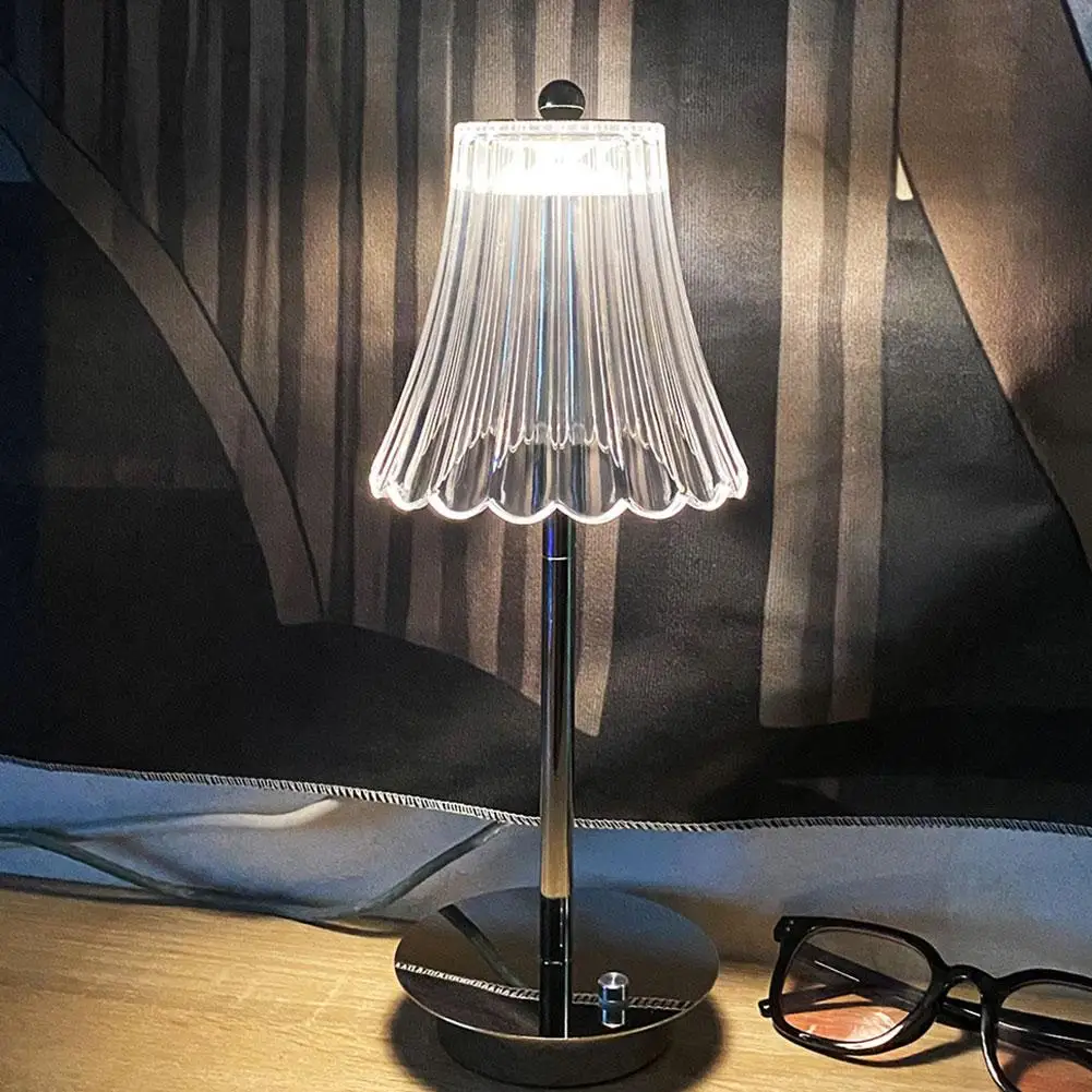 

Wireless Table Lamp Portable Usb Rechargeable Touch Sensing Dimming Desk Lights For Bedroom Bar Table Decoration