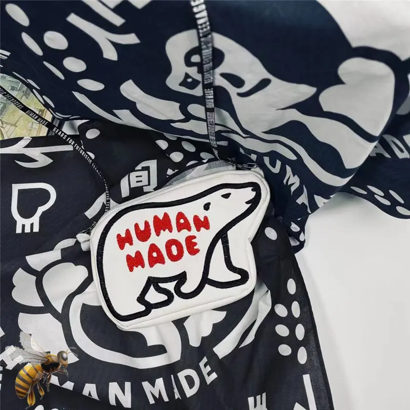 

New HUMAN MADE Bag Men Women High Quality Polar Bear Pattern HUMAN MADE Shoulder Messenger Bag