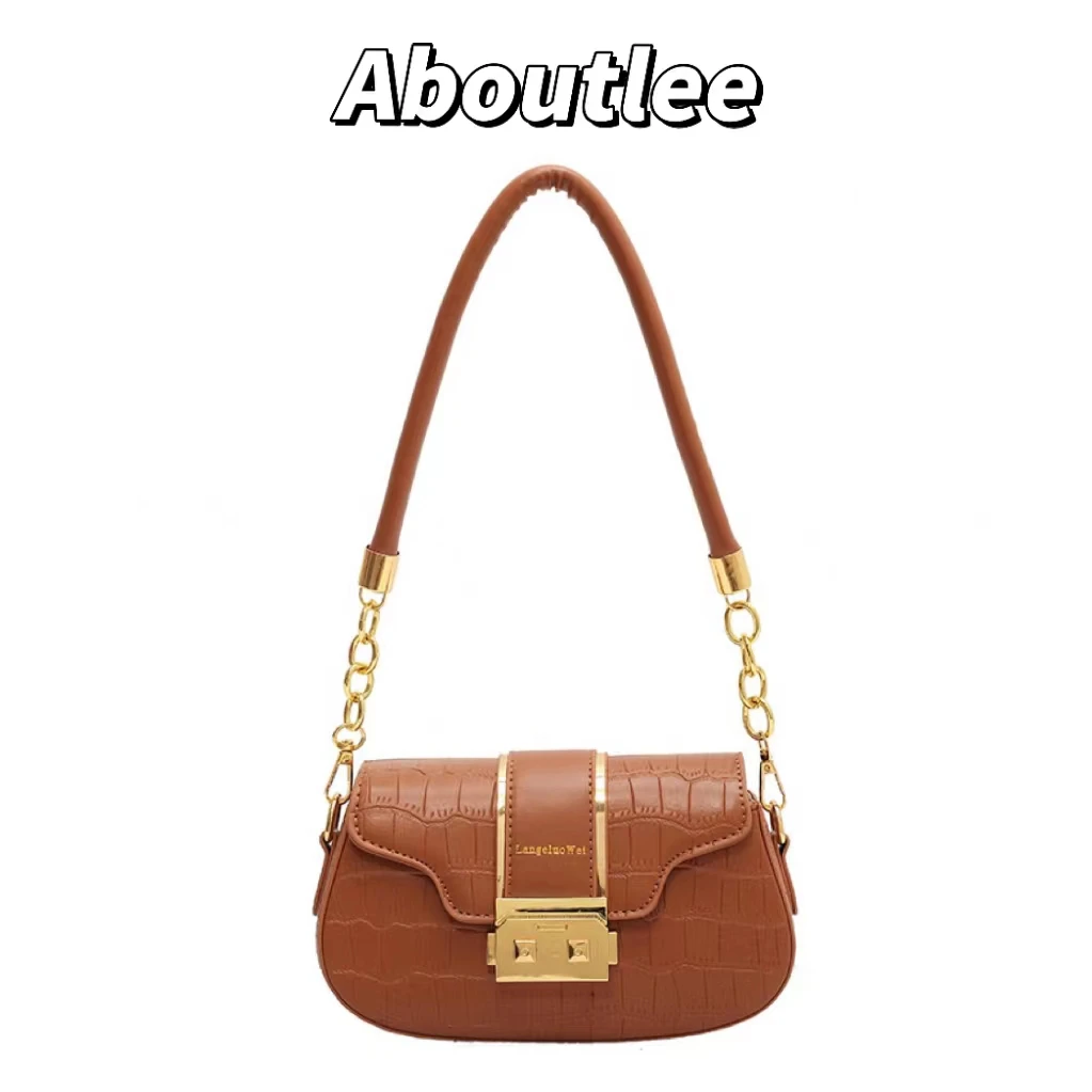 

Aboutlee Fashion Brands Crocodile Pattern Solid Color Luxury Shoulder Bag High Quality Pu Leather Ladies Handbag Casual Wallet