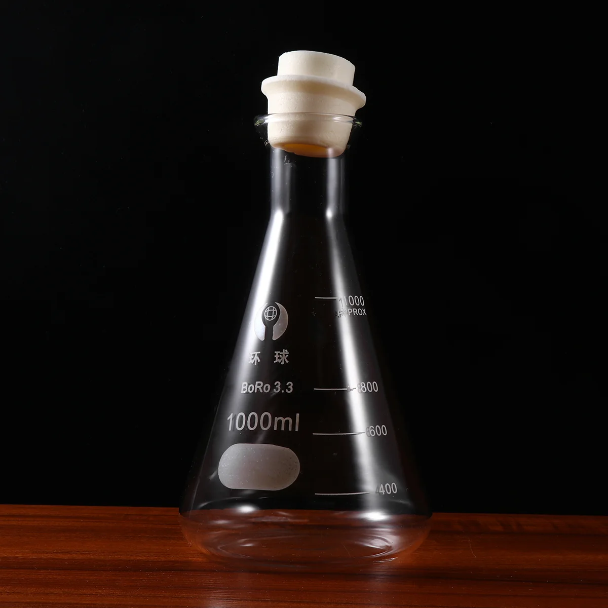 

1PC Glass Flask Conical Flask with Cork for Laboratory Students Experiment Chemistry (Wide Mouth, 1000ml)
