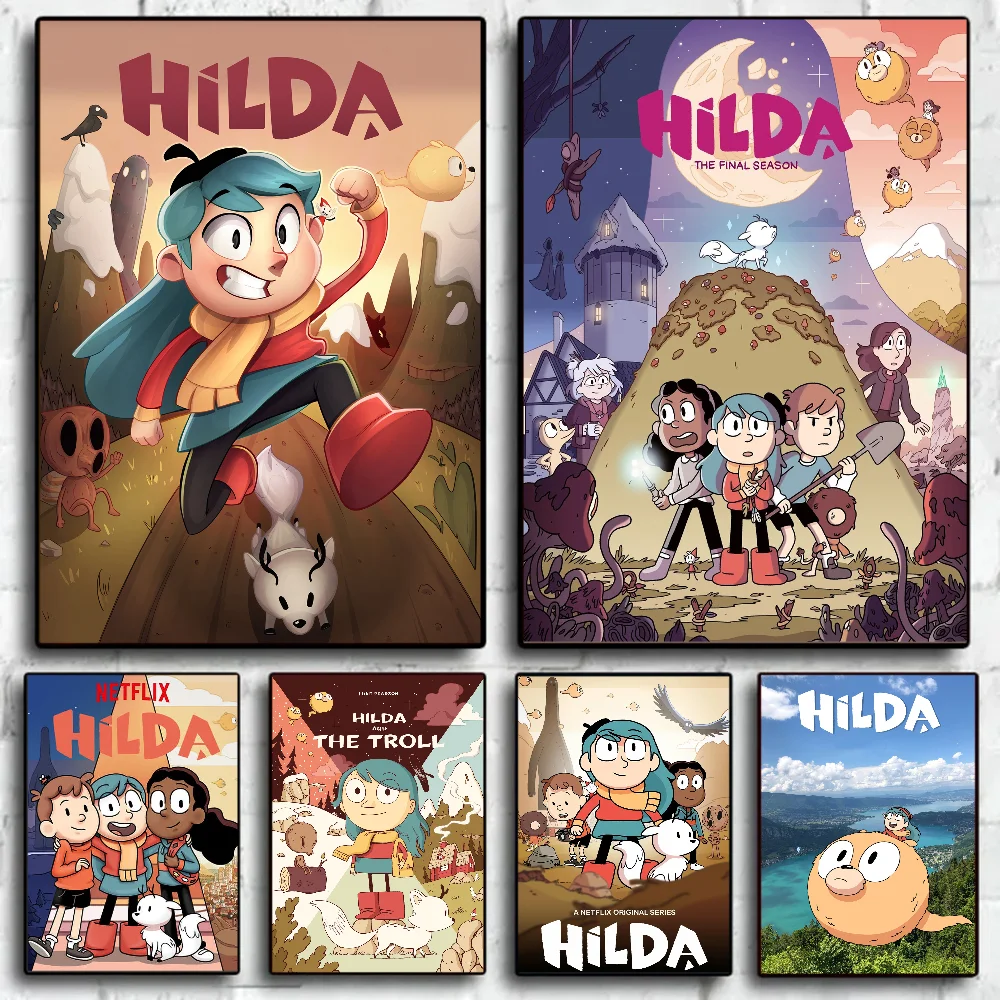 Плакат H-Hilda с мультяшной девушкой высококачественная цифровая печать на