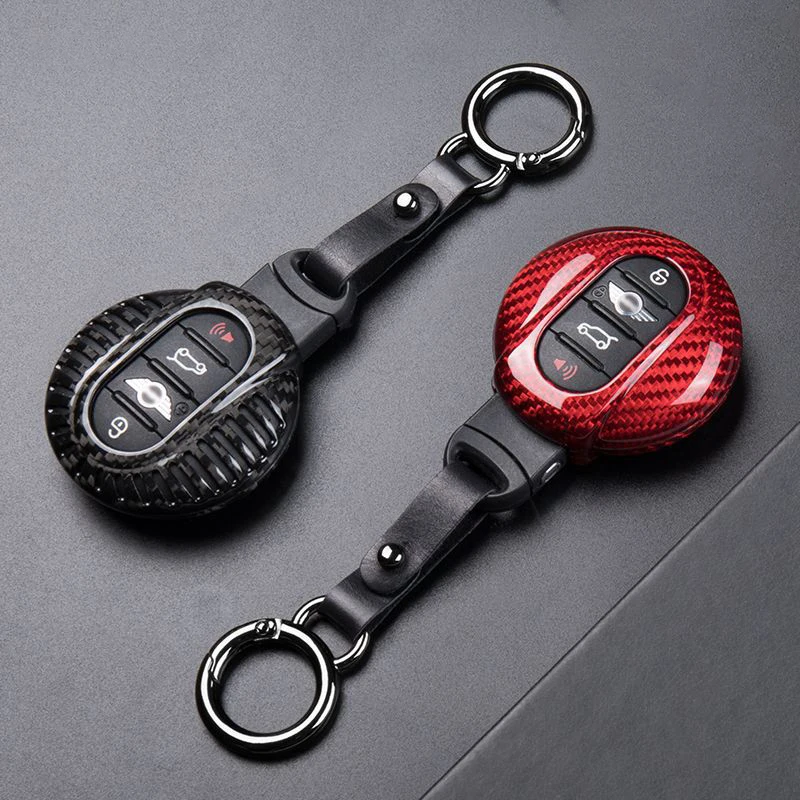 

Для Mini Cooper S One JCW F54 F55 F56 F57 F60 автомобильные аксессуары чехол для автомобильного ключа из натурального углеродного волокна чехол для ключа за...