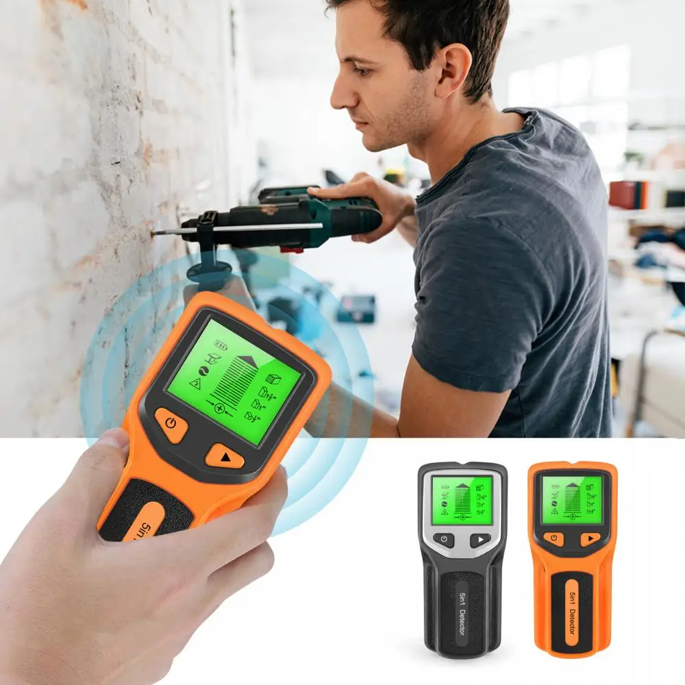 

5 IN 1 Digital Metal Detector Multifunction AC Wood Wall Scanner Stud Finder Copper Detect Wall Scanners Professional Scanner