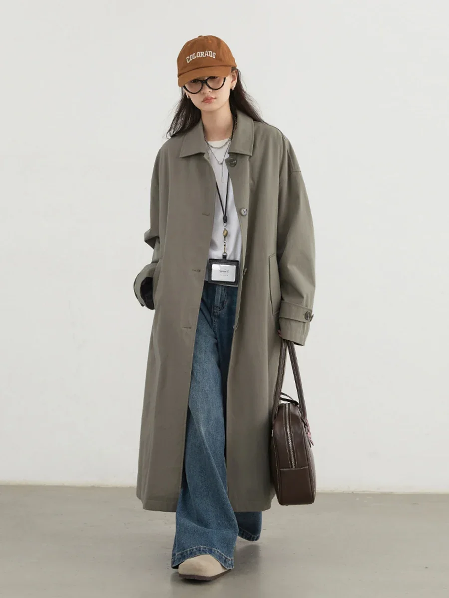 CHIC VEN женский плащ модный повседневный однотонный однобортный на хлопковой