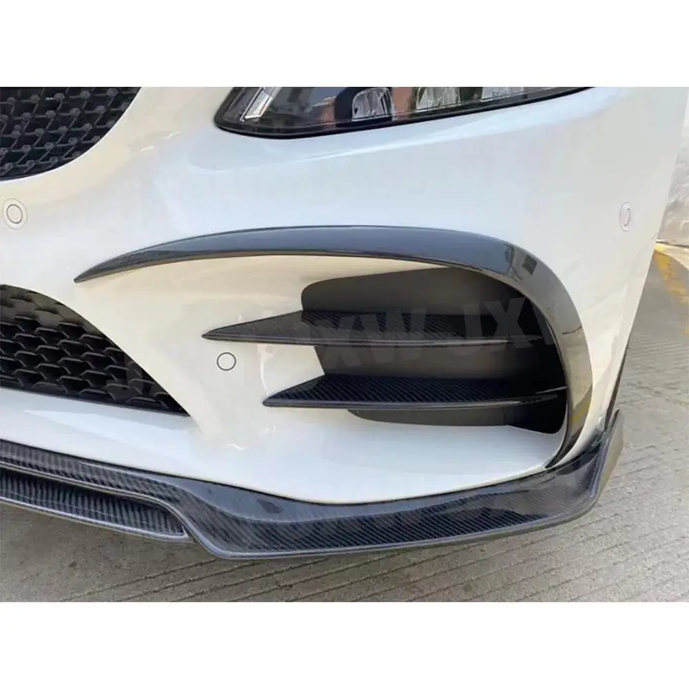 Передний бампер из углеродного волокна противотуманные фары плавники сплиттер