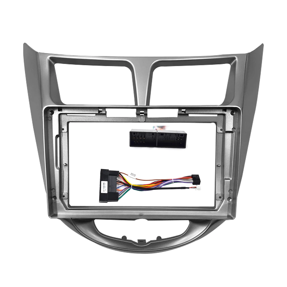 2 Din 9 Inch Car Radio DVD GPS Mp5 Plastic Fascia Panel Frame for Hyundai Verna I-25 Solaris Accent 2010~2017 Dash Mount Kit