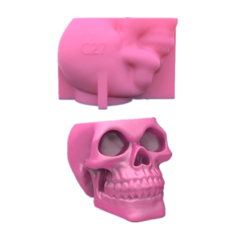 

3D Skull Flowerpot Epoxy Resin Mold Succulents Plant Pot Concrete Plaster Silicone Mould DIY Crafts Makeup Brush Pen Holder