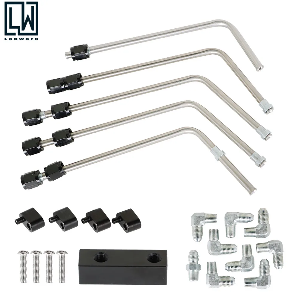 

Stainless Steel Steam Vent Hose Coolant Crossover Kit For LS1 LS2 LS3 LS6 LS7 LS