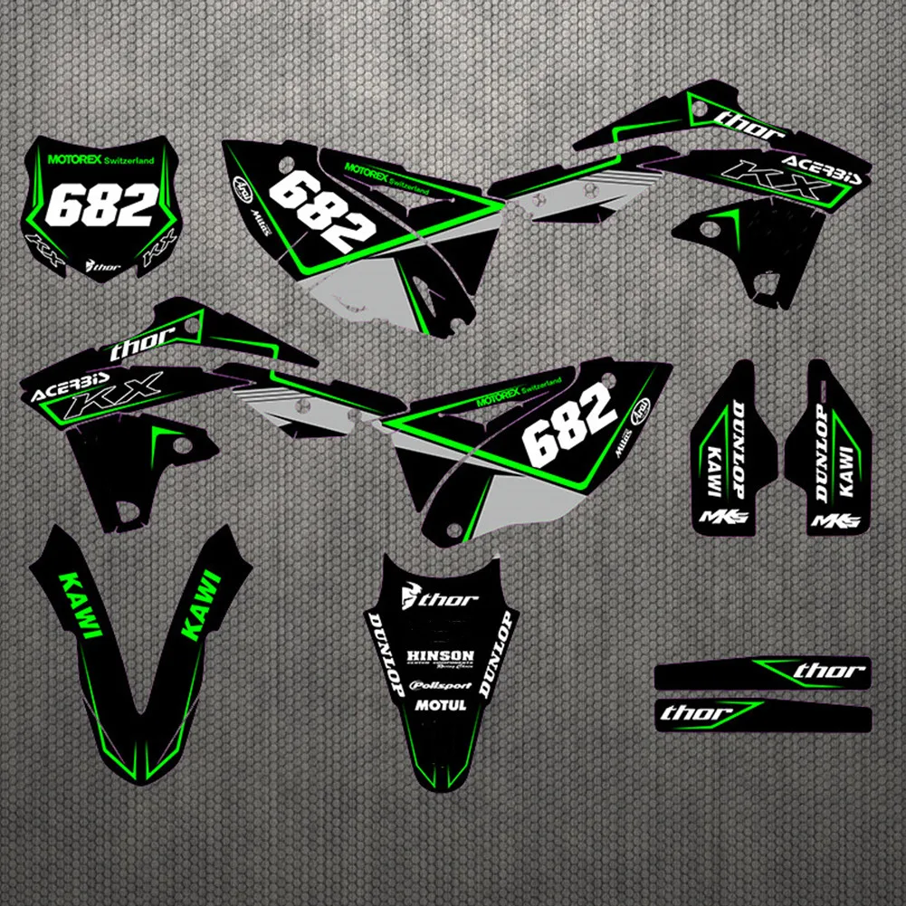 Индивидуальные графические наклейки для Kawasaki 250 KXF мотоциклетные наборы наклеек