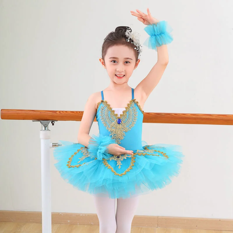 

Girls' Camisole Skirted ballerina Swan lake costume Dance enfant Performance Costumes Sequin Lace Ballet dresses bodysuit Skirt