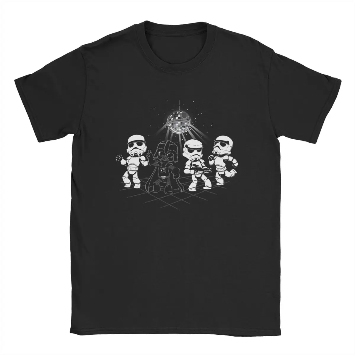 

Men's T-Shirts Star Wars Dark Side Disco Dancing Vintage Pure Cotton Tees Short Sleeve Disney T Shirts O Neck Clothing Printed
