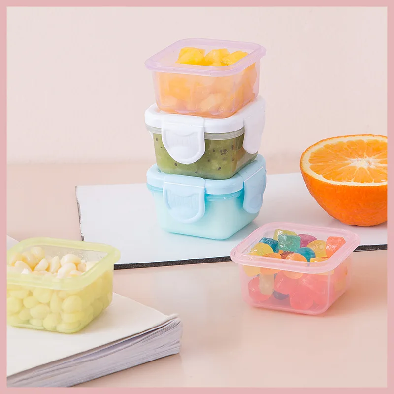 

20pcs Storage Container High-quality Mini Plastic Jam Packaging Box Mini Kitchen Storage Box with Leakproof Lid Kitchen Accessor
