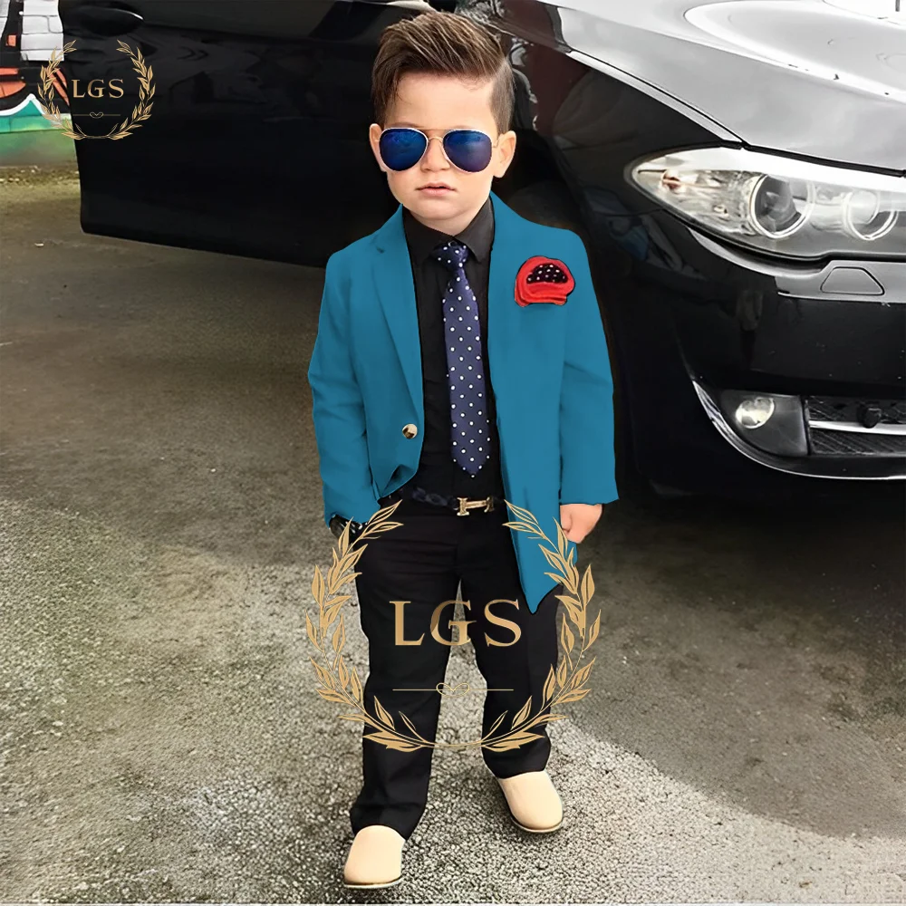 Костюм для мальчиков из 2-х предметов (куртка и черные брюки) подходит 2 ~ 16 лет