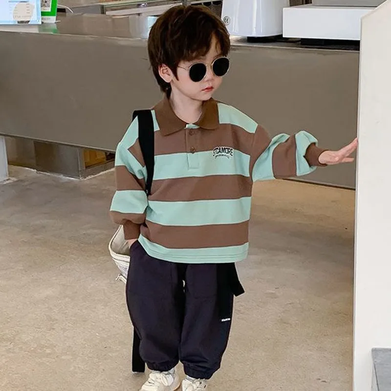 

2023 осенние детские топы, повседневная спортивная одежда с длинным рукавом, свитшоты, спортивные детские толстовки для мальчиков и девочек, ...