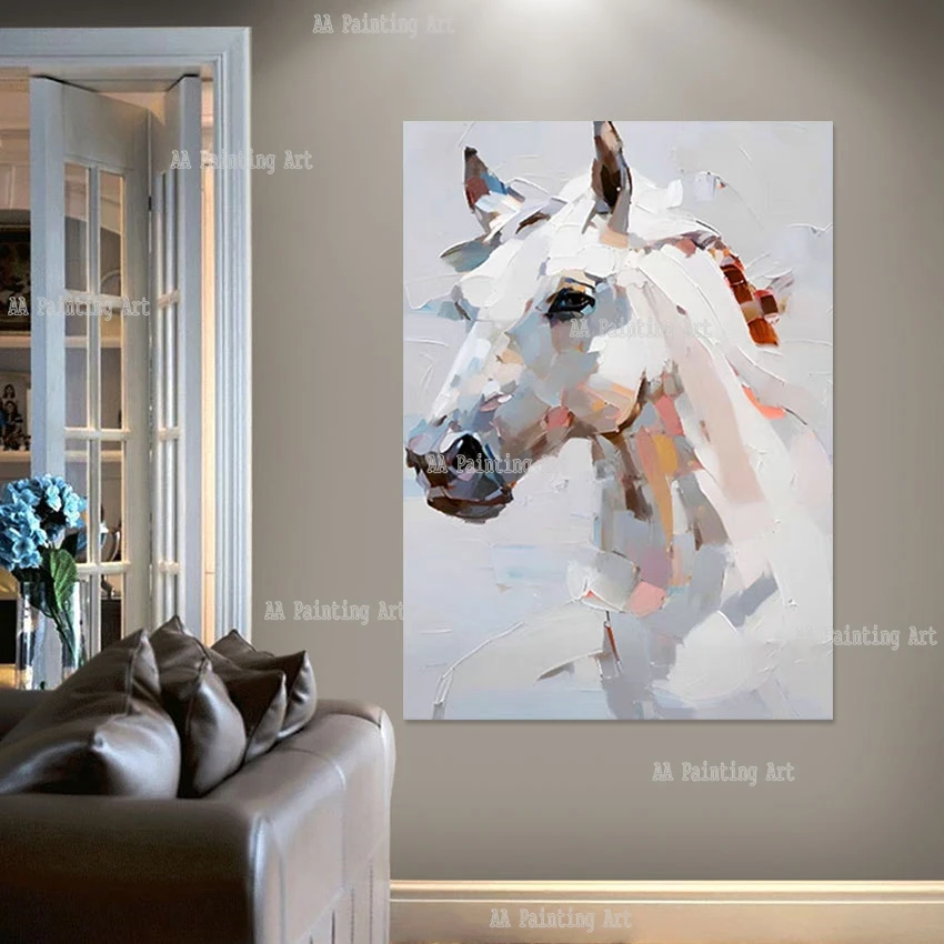 Знаменитая голова лошади холст Настенная картина без рамки животное ручной
