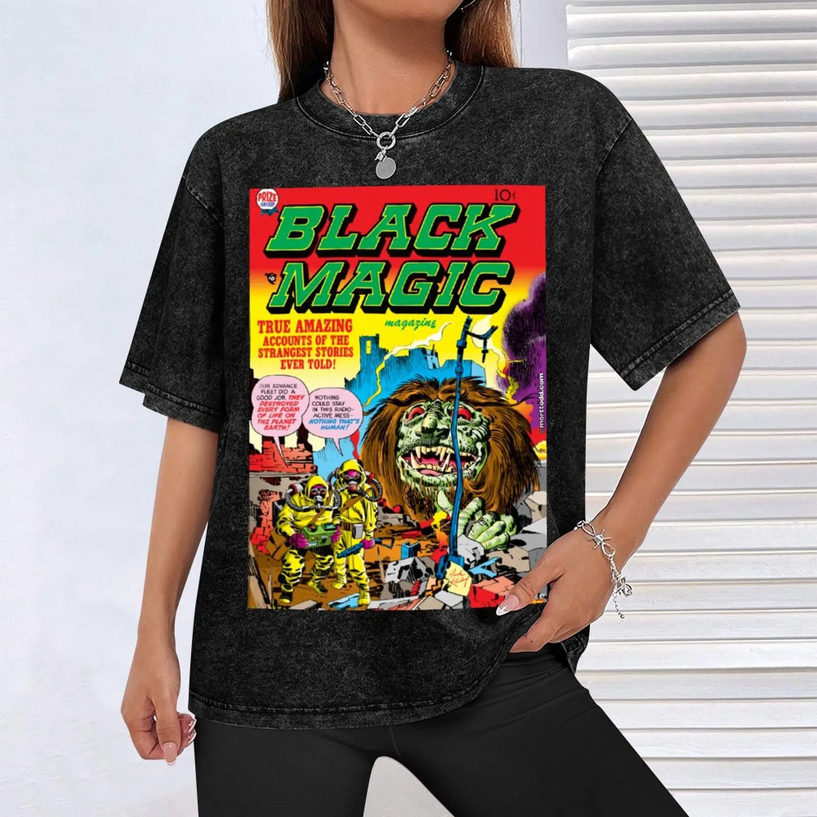 Футболка Black Magic Post-Apocalypse Horror от Джека Кирби милые топы мужские рубашки для