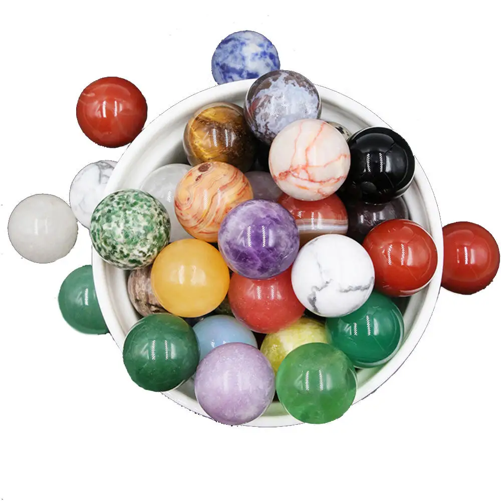 20mm Natural Quartz Polished Gemstone Ball Mini Crystal Sphere Chakra Crystal Ball Set