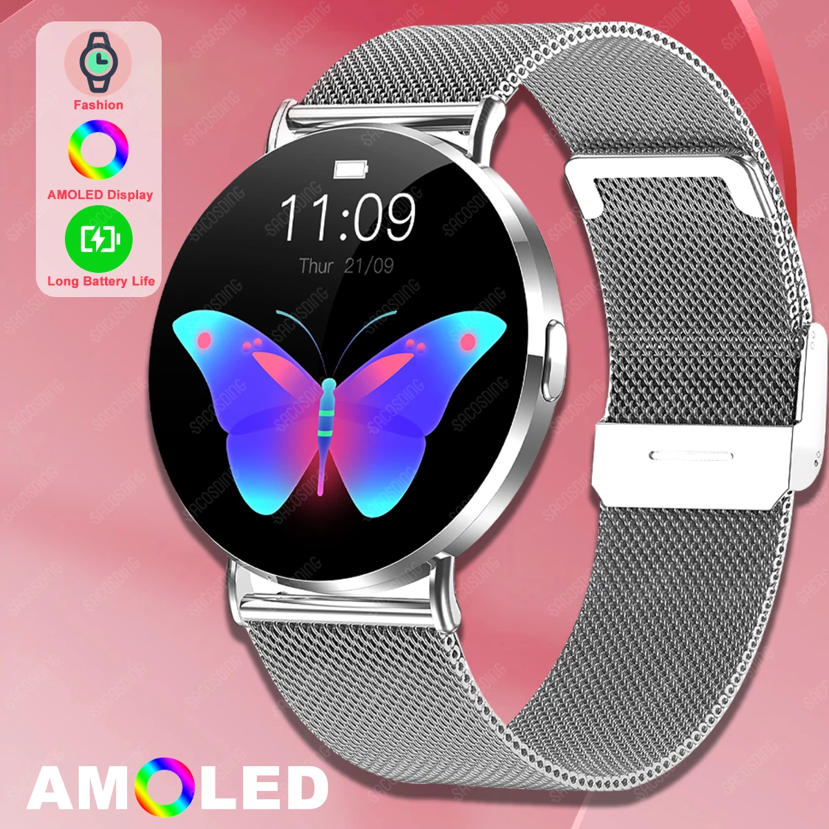 Смарт-часы Smrat для мужчин и женщин с Bluetooth-вызовом/сердечным ритмом/кислотом в