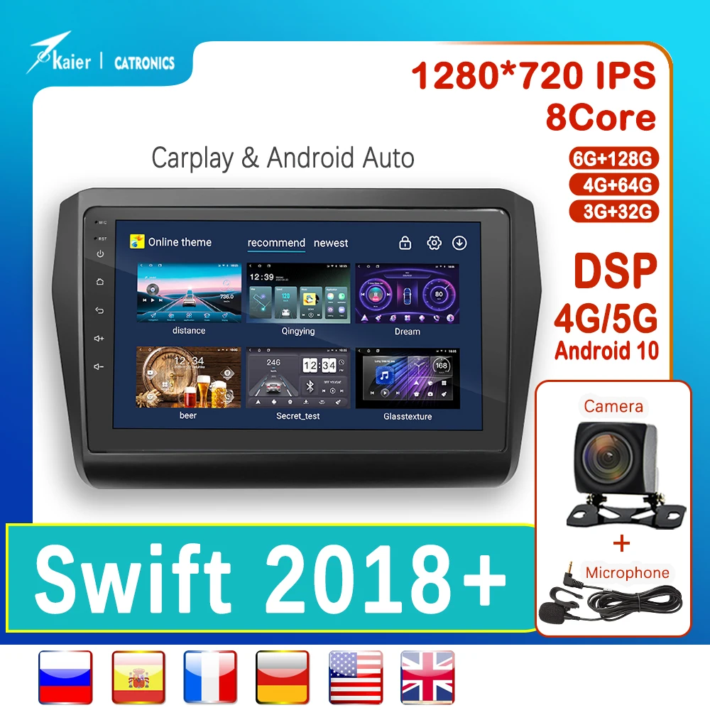 

CATRONICS Android 10 DSP OCTA CORE for SUZUKI Swift 2018+ Car DVD Stereo Radio Multimedia Video Player Navigation GPS Car Stereo