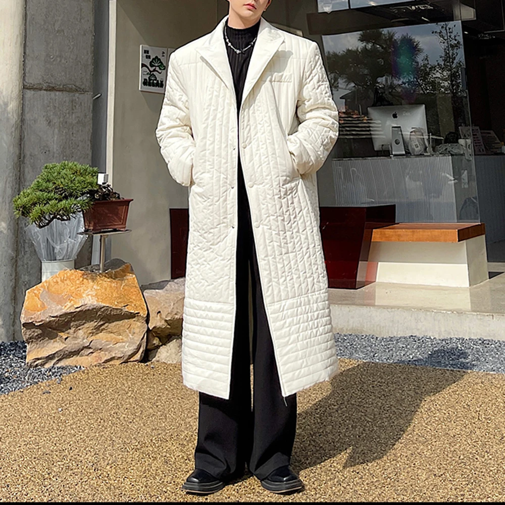 New Winter Jacket For Men Coat Solid Color Men‘s Parka Button Long Warm Parkas Warm Male Pockets Slim Fit Outerwear Black