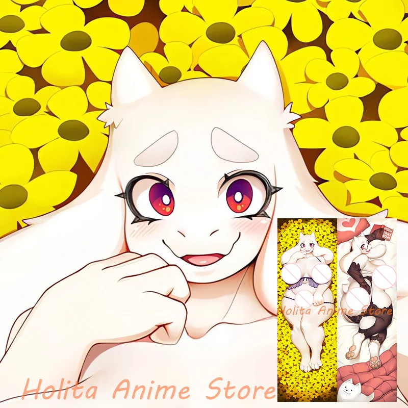 Двусторонняя наволочка Dakimakura Toriel с принтом аниме в натуральную величину