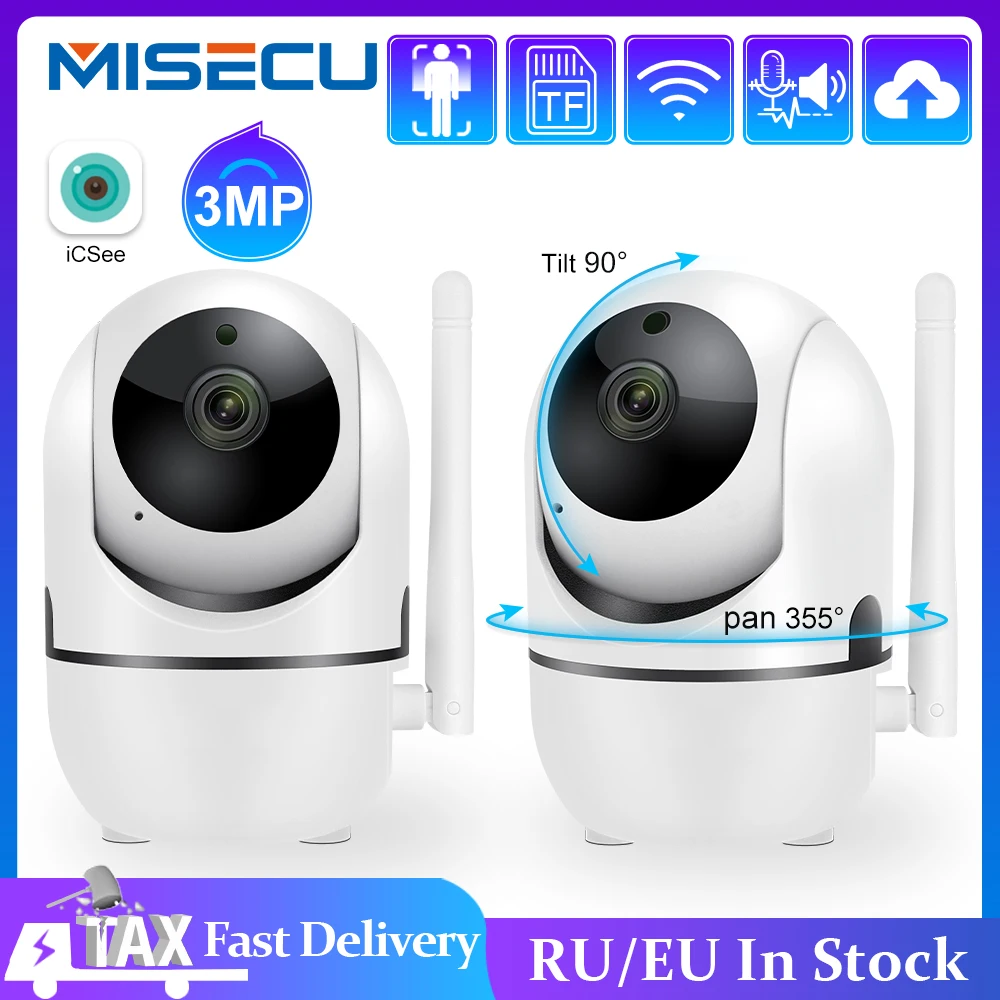 

Misecu Mini PTZ IP Camera 3MP Smart Home Indoor WiFi Wireless Surveillance Camera AutoTracking Security Baby Pet Monitor Alexa