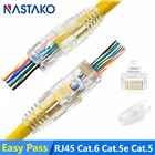 Easy Cat5e Cat6 RJ45 разъем проходит через разъем UTP Полностью позолоченный модульный разъем 8P8C сетевой кабель гнезда с 6.5 мм колпачки