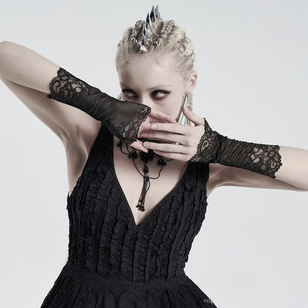 

Lace Gloves Sexy Wave Cuffs Club Party Gloves Women Accessories PUNK RAVE Women's Gothic Daily Delicate Hollow Hook Mesh