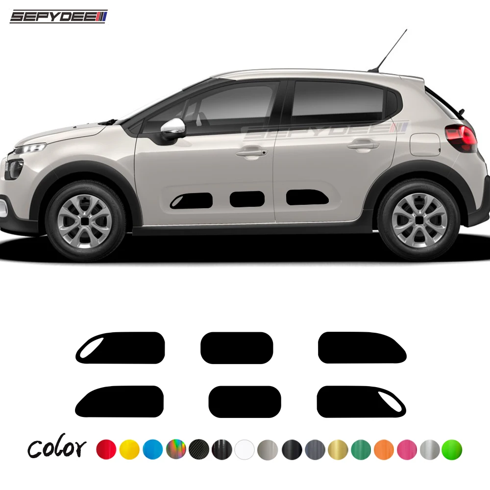 

2 шт., виниловые наклейки на дверь автомобиля для Citroen C3 Hatchback Aircross SUV Racing